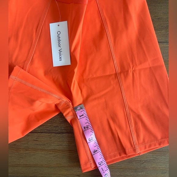 OUTDOOR VOICES  SuperForm 5" Orange Sundance Biker Shorts w/ Back Zipper Sz S - Picture 10 of 11